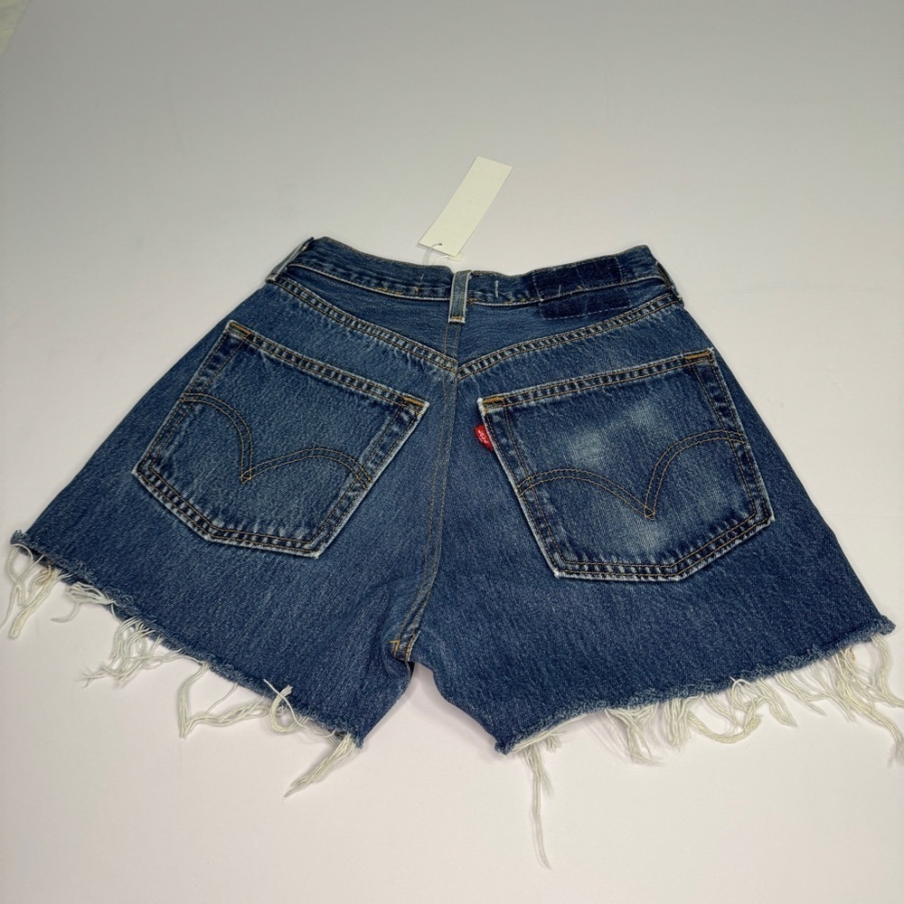 EB Denim Reconstructed Levi’s Vintage Cross Over Shorts SZ XXS/24 90’s Y2K USA - Picture 4 of 10